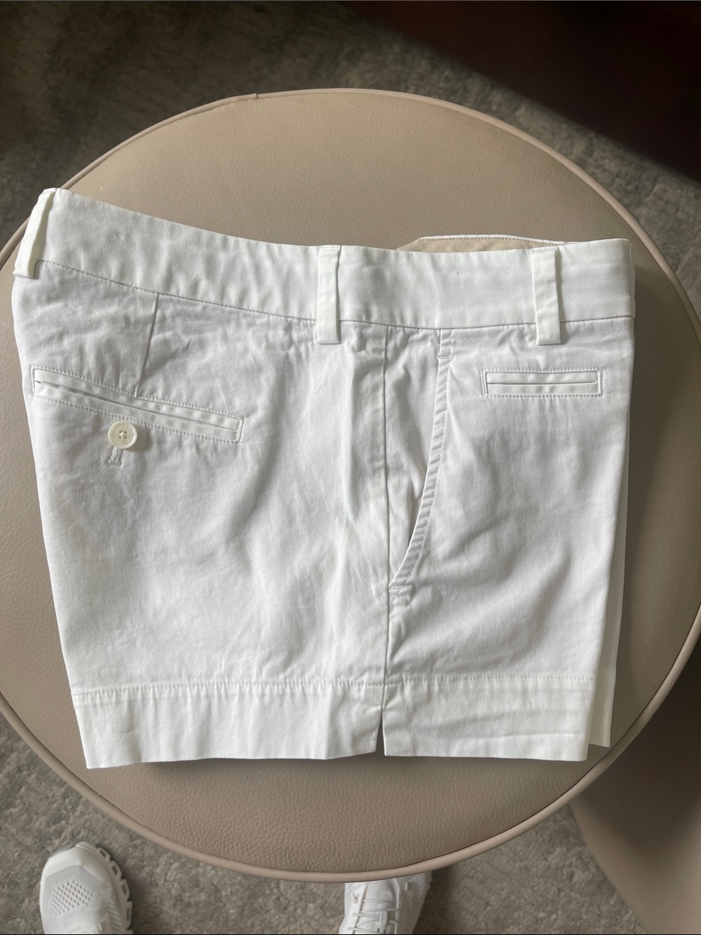 Vince Cream and White Tailored shorts